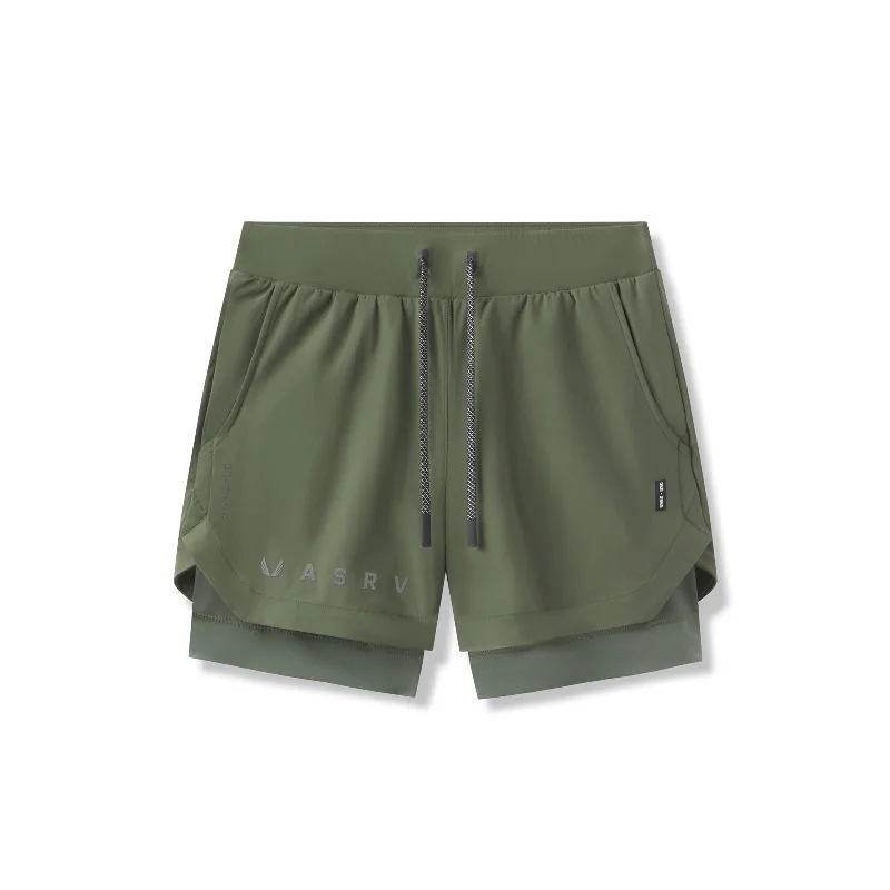 Men's Pants with Stretchable Fabric for Flexibility0865. Tetra-Lite™ 5" Liner Short - Olive "Reflective Classic"