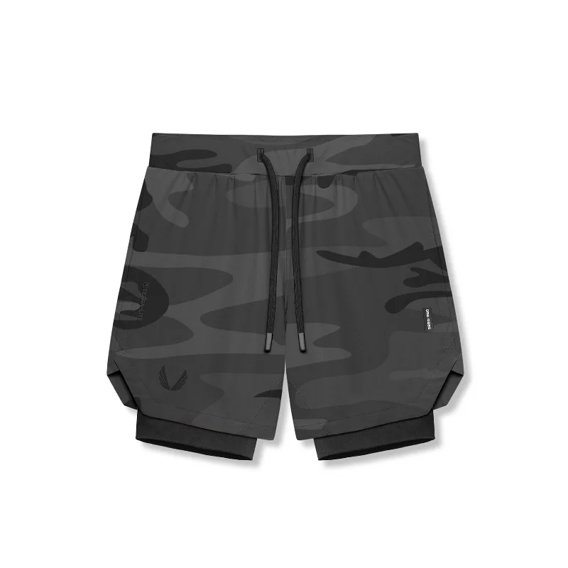 Men's Pants with Adjustable Waistbands0866. Tetra-Lite™ 7" Liner Short - Black Camo "Wings"/Black