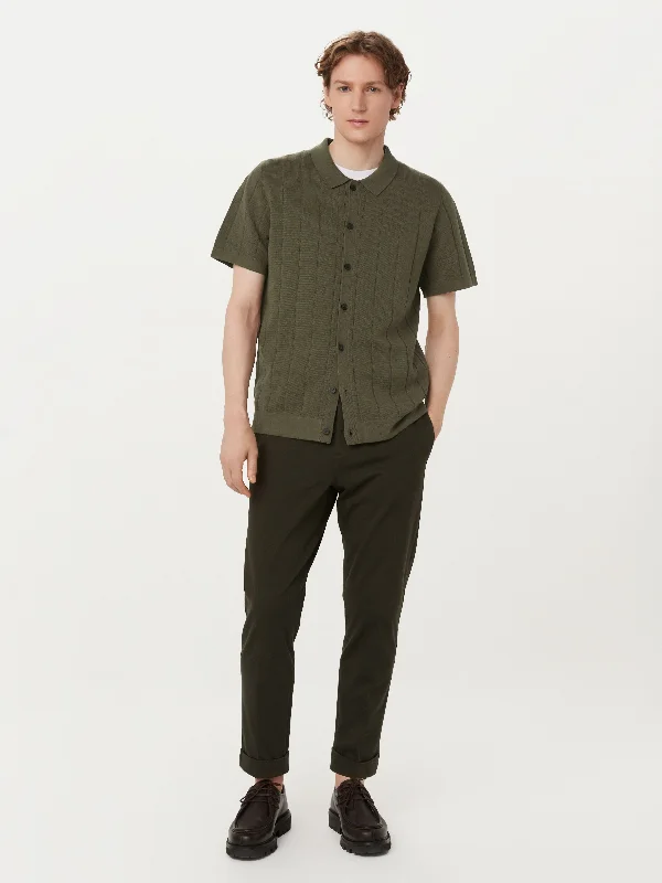 Men's Short-Sleeve Shirts for Warm WeatherThe Knit Button Up Polo in Green