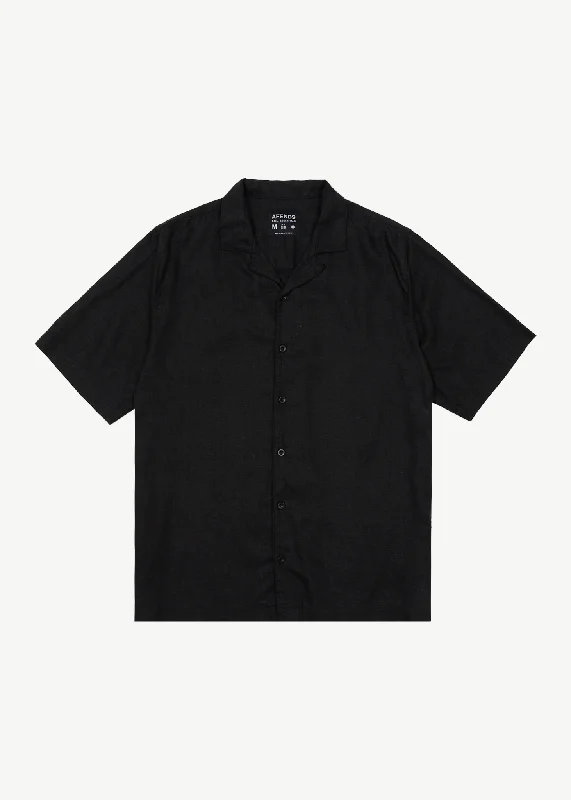 Men's Wingtip-Collar Shirts for a Classic TouchAFENDS Mens Daily - Cuban Shorts Sleeve Shirt - Black