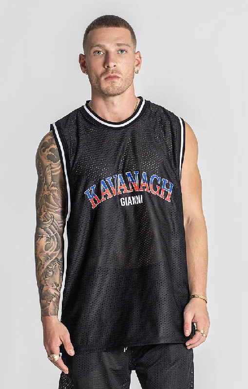 Men's Shirts with Drawstring WaistbandsBlack Goal Tank Top