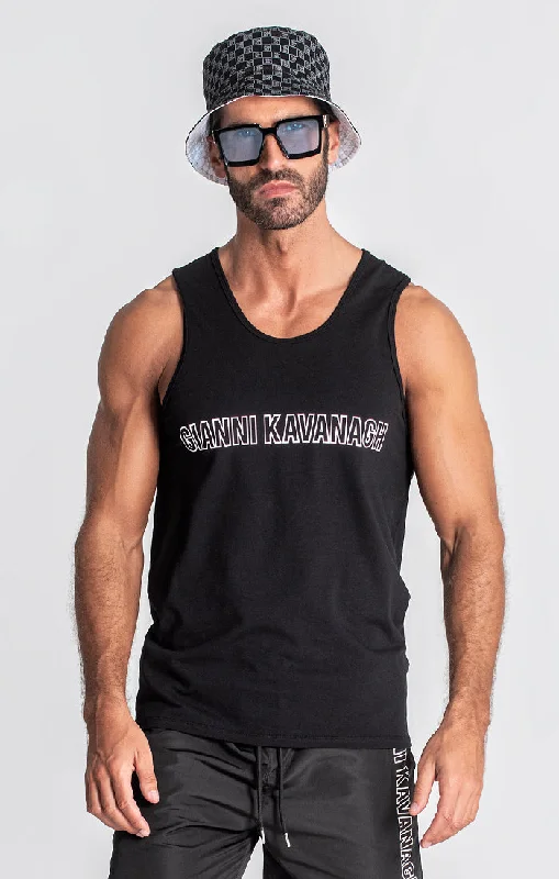 Men's Shirts with Ruffled HemlinesBlack Limit Tanktop