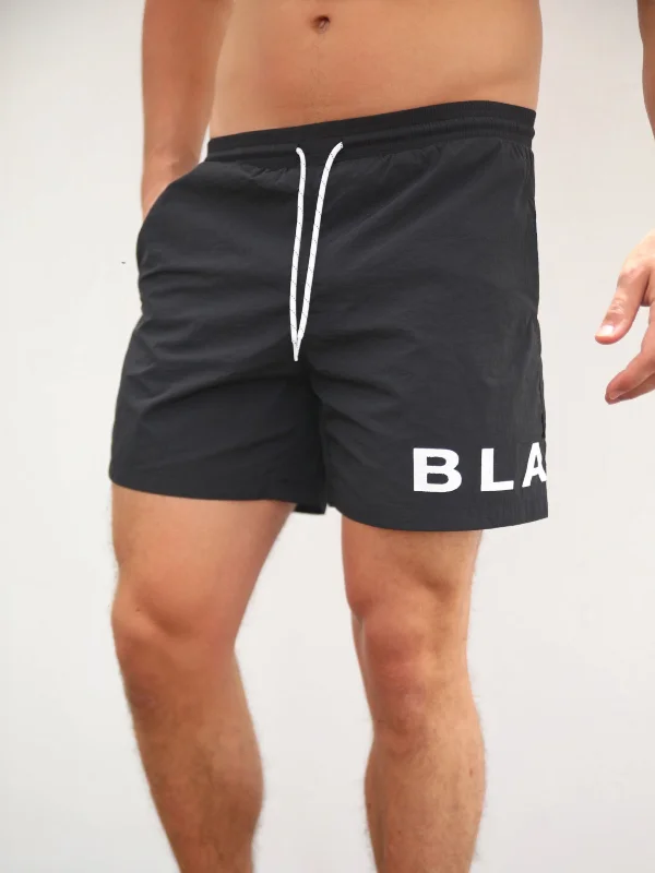 Men's Button-Fly Pants for a Traditional TouchCapri Swim Shorts - Black