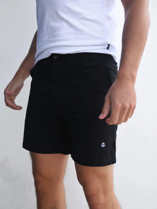 Men's Pants with Side PocketsStretch Chino Shorts - Black