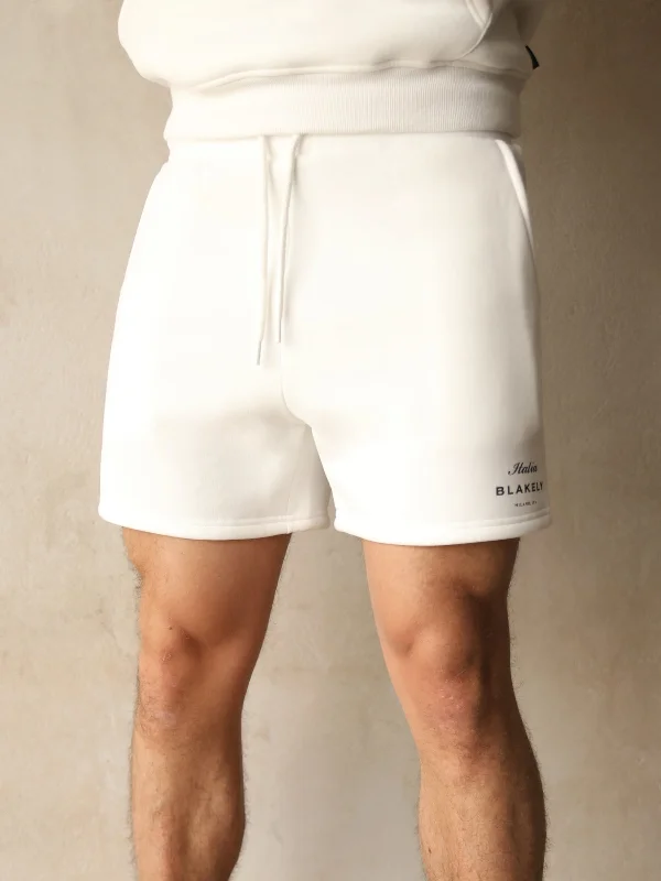 Men's Relaxed-Fit Pants for ComfortItalia Relaxed Jogger Shorts - Flat White