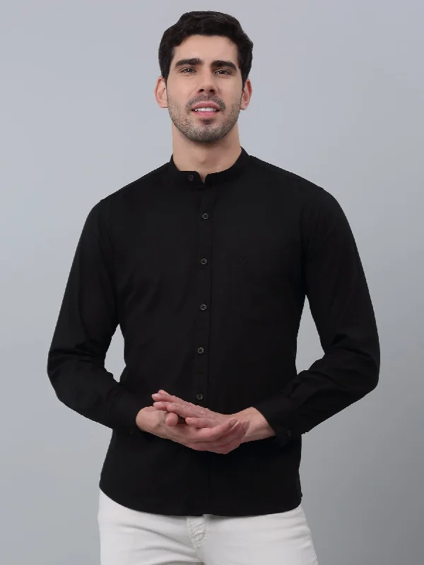 Men's Affordable Shirts for Budget-Friendly StyleMen's Black Casual Plain Full Sleeve Shirt