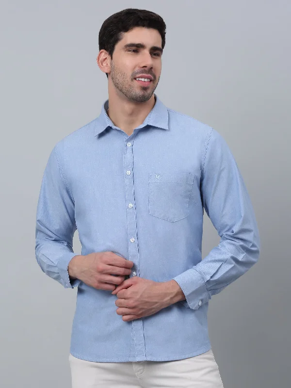 Men's Moisture-Wicking Shirts for All-Day ComfortMen's Light Blue Casual Plain Full Sleeve Shirt