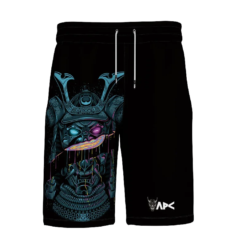 Men's Patterned Pants with Geometric DesignsDistressed Samurai Shorts