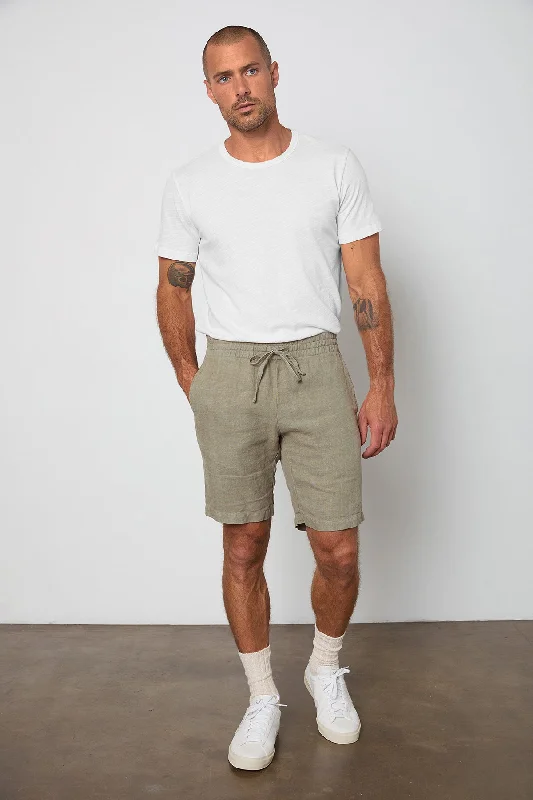 Men's Elastic-Waisted Pants for Easy MovementJONATHAN LINEN DRAWSTRING SHORT