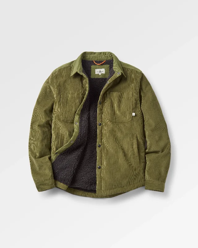 Men's Performance Fabric Shirts for All-Day ComfortKodiak 2.0 Sherpa Lined Cord Shirt Jacket - Khaki Green