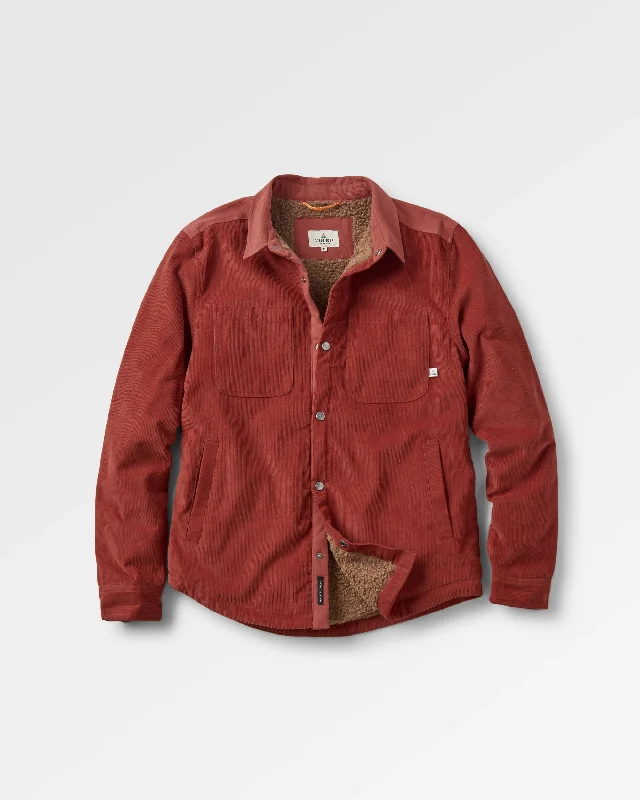 Men's Neutral-Tone Shirts for Versatile StylingKodiak 2.0 Sherpa Lined Cord Shirt Jacket - Red Ochre