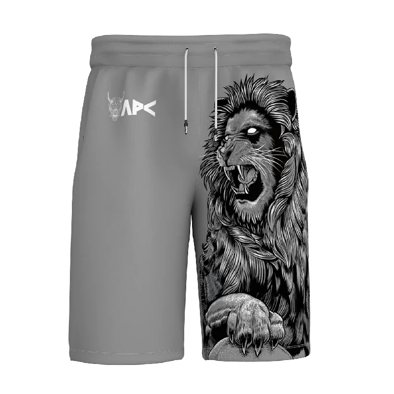 Men's Velcro-Closure Pants for ConvenienceLion Statue Shorts