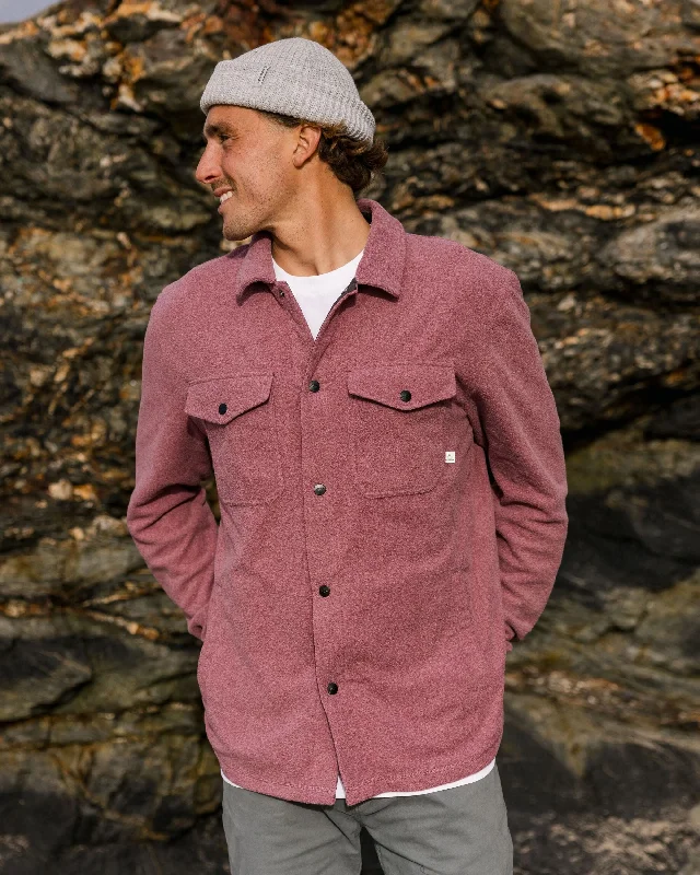 Men's Tailored Shirts for a Sharp AppearanceMaple Recycled Polar Fleece Long Sleeve Shirt - Wine Marl