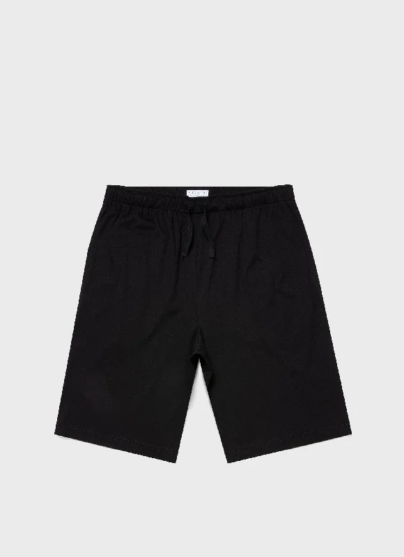 Men's Pants with UV ProtectionMen's Cotton Modal Lounge Shorts in Black