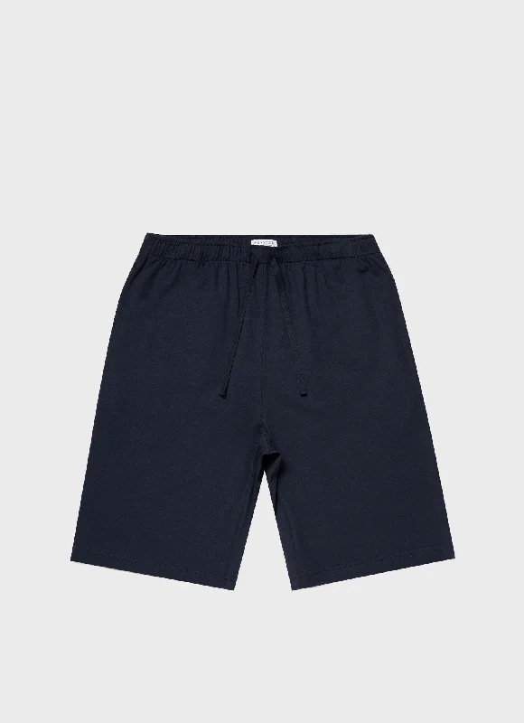 Men's Pants with Pleated FrontsMen's Cotton Modal Lounge Shorts in Navy