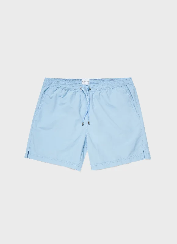 Men's Pants with Elastic CuffsMen's Drawstring Swim Shorts in Light Blue