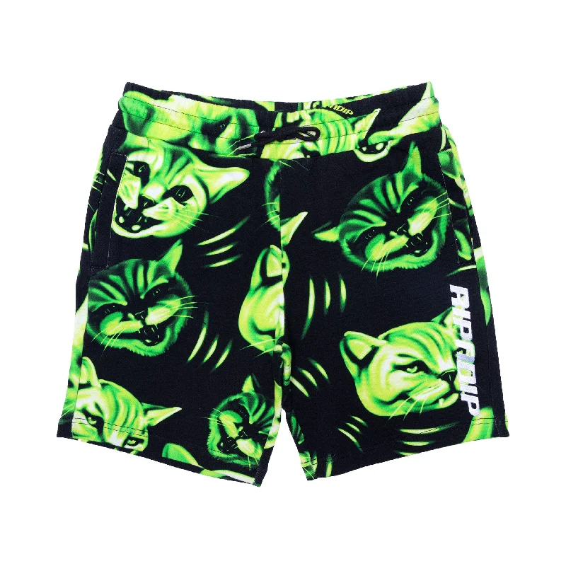 Men's Board Shorts for SurfingNeon Cat Sweatshorts (Black/Neon)