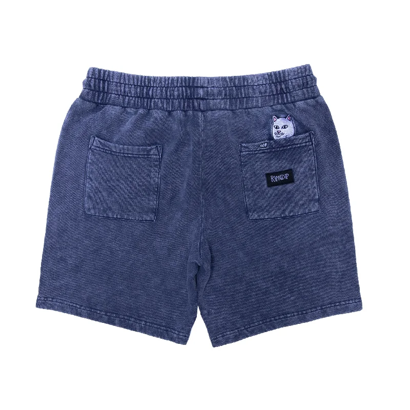 Men's Denim Shorts for SummerPeek A Nermal Sweatshorts (Navy Acid Wash)