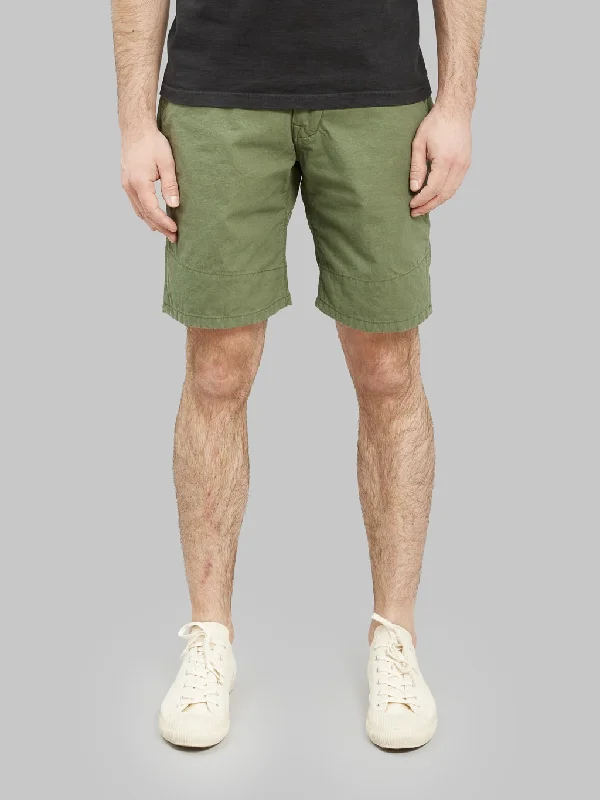 Men's Pants with Pleated FrontsUES Duck Short Pants Olive