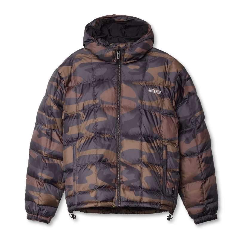 Stylish Men's Biker Jackets0551. Weather-Ready Down Puffer Jacket - Rust Camo