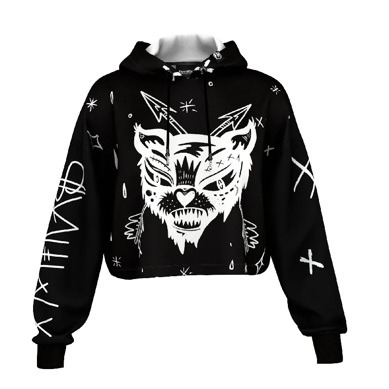 Functional Men's Workout HoodiesAngry Cat Cropped Hoodie