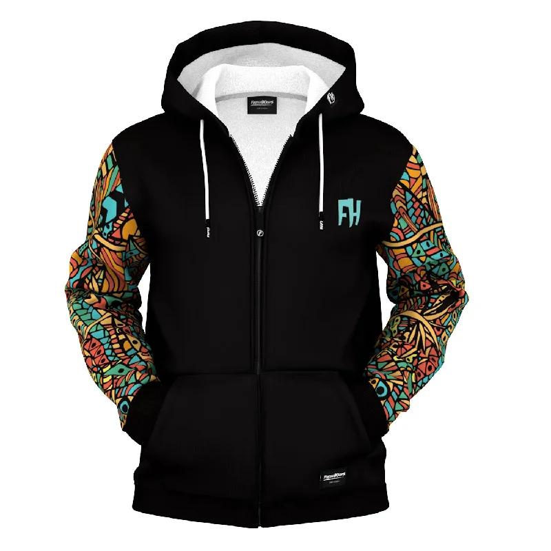 Men's Hoodies with Embroidered PatchesArtistical Zip Up Hoodie