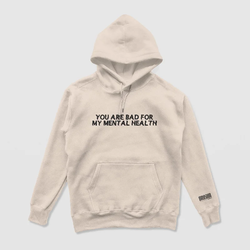 Men's Hoodies for SnowshoeingBad For My Mental Health Hoodie (Cream)