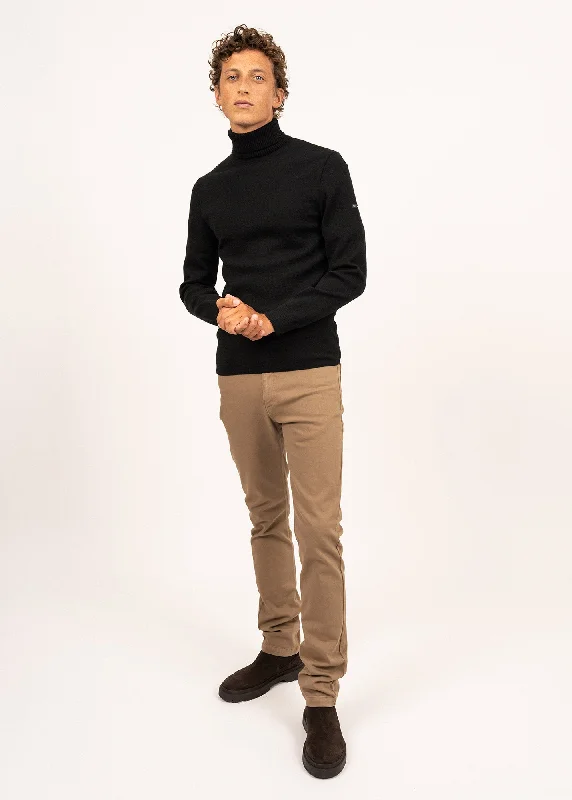 Men's Shirts with Graphic SleevesBretagne turtleneck jumper - plain, in wool (NOIR)