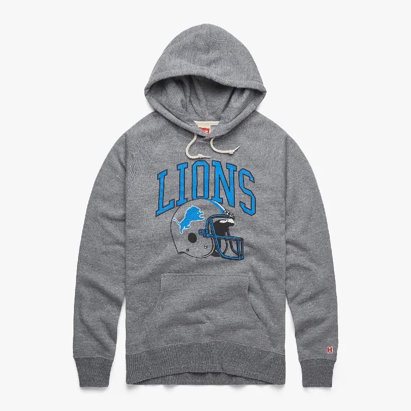 Men's Hoodies with Hidden PocketsDetroit Lions Helmet Retro Hoodie