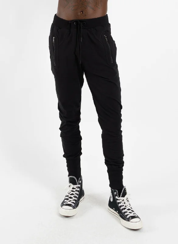 Men's Jeans with a Distressed LookEscape Trackies Black/Black