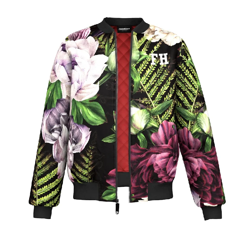 Men's Coats for Big and TallEvening Bouquet Bomber Jacket