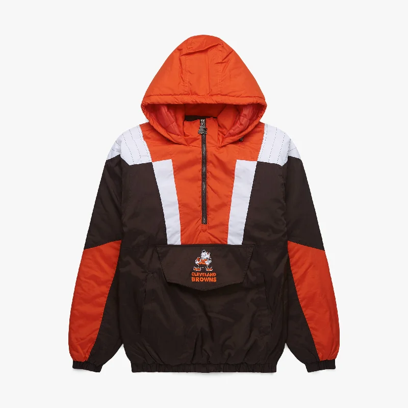 Men's Coats for Winter CampingHOMAGE X Starter Browns Retro Pullover Jacket