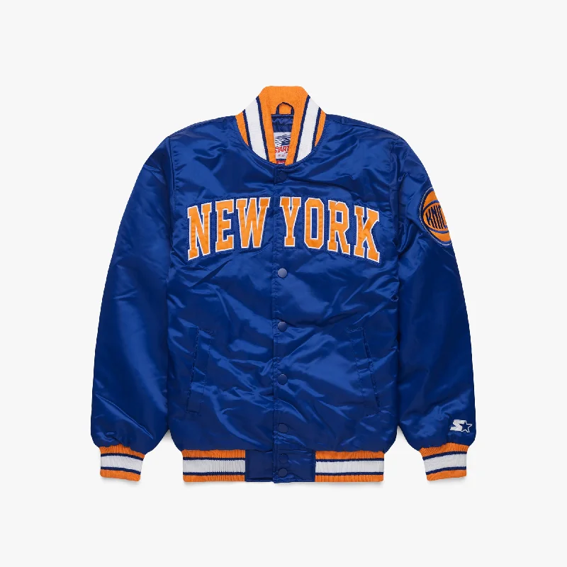 Men's Coats for Skinny MenHOMAGE x Starter Knicks Satin Jacket