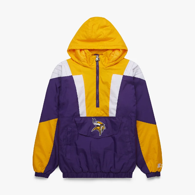 Men's Coats with ButtonsHOMAGE X Starter Vikings Pullover Jacket