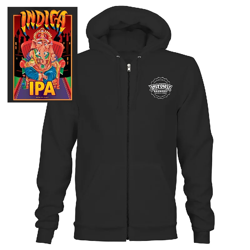 Practical Men's Water-Resistant HoodiesIndica IPA Zippered Hoodie