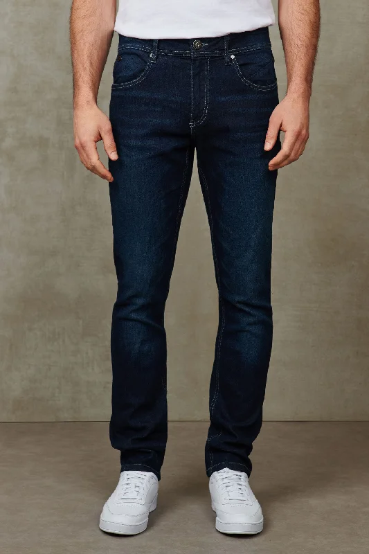 Men's Straight-Leg Jeans in Dark WashJeans jambe étroite 30'' - Homme