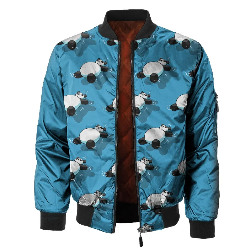 Elegant Men's Wool CoatsLazy Panda Bomber Jacket