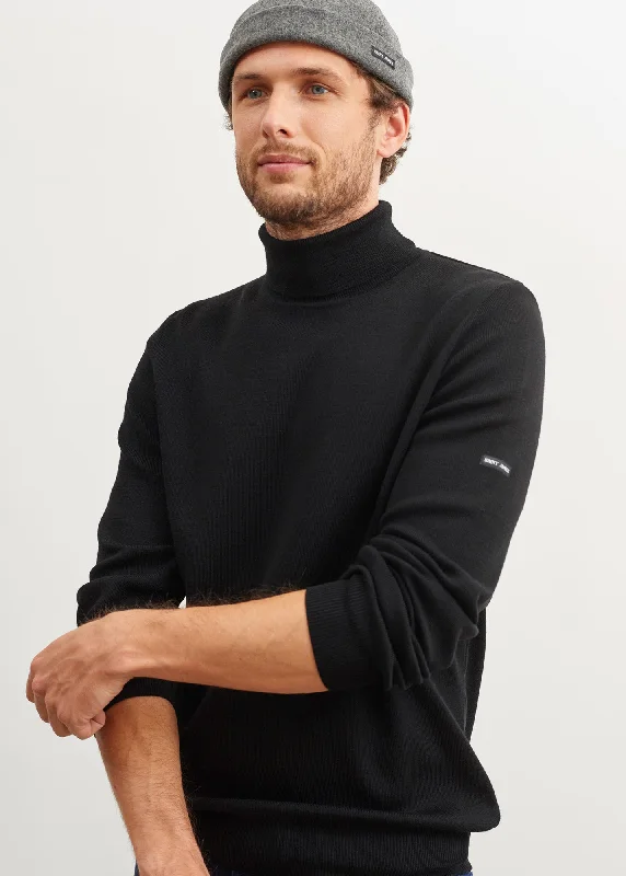 Men's Shirts with Custom MonogramsLery jumper - high neck, in plain wool (NOIR)