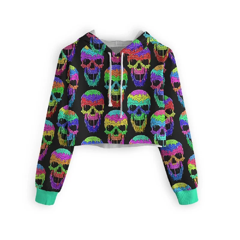 High-Quality Men's French Terry HoodiesLiquid Skull Cropped Hoodie