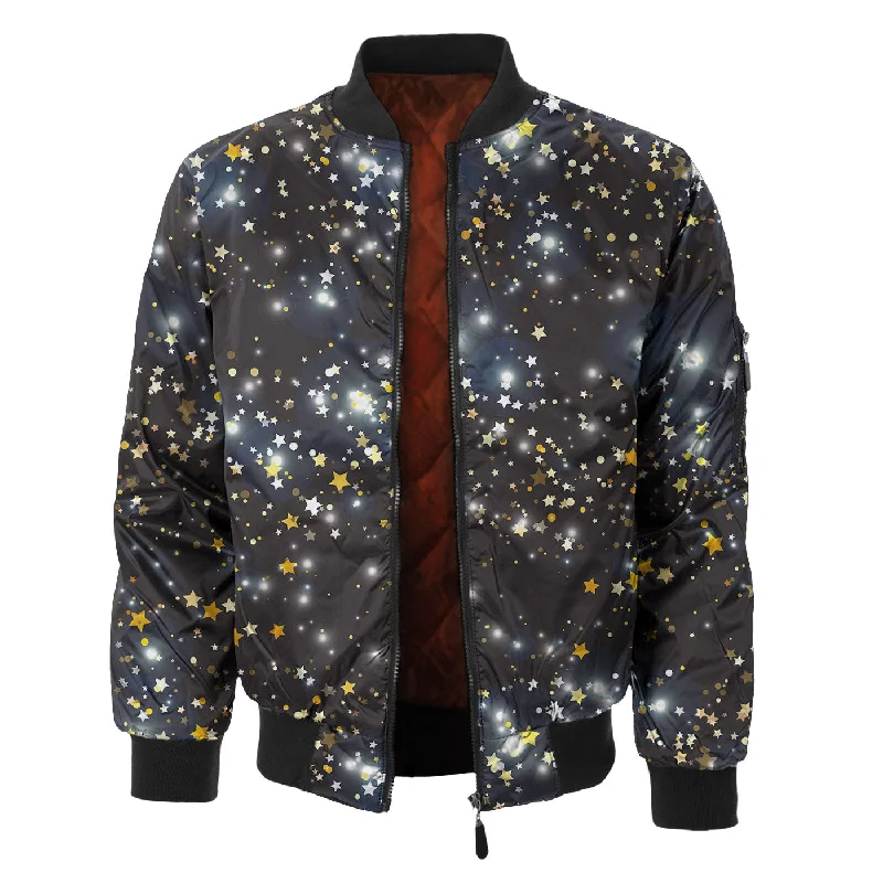 Men's Coats with Breathable FabricLucky Star Bomber Jacket