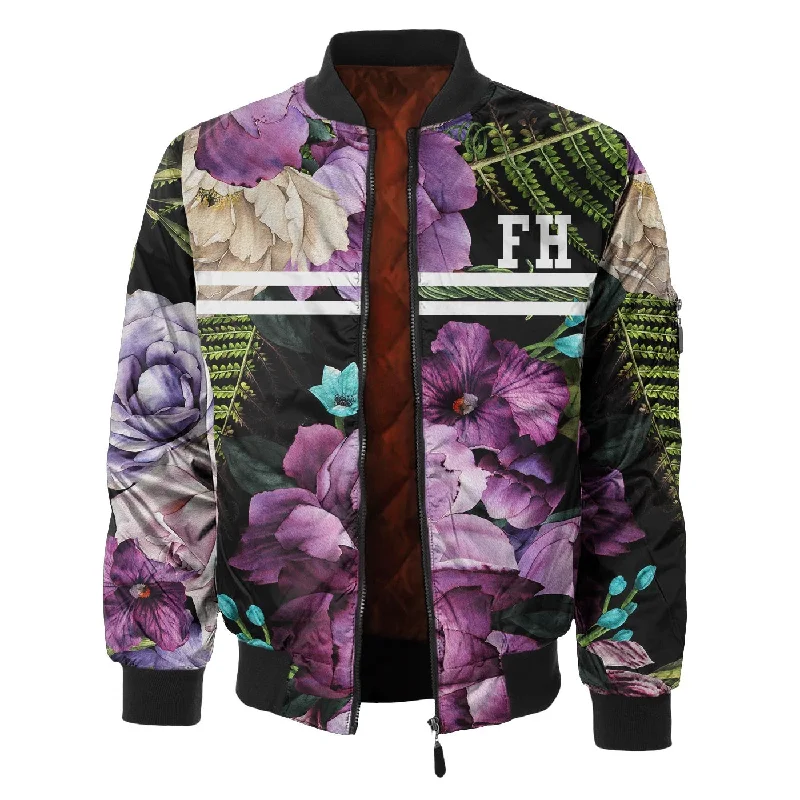 Men's Coats for RunningMagenta Purple Blossom Bomber Jacket