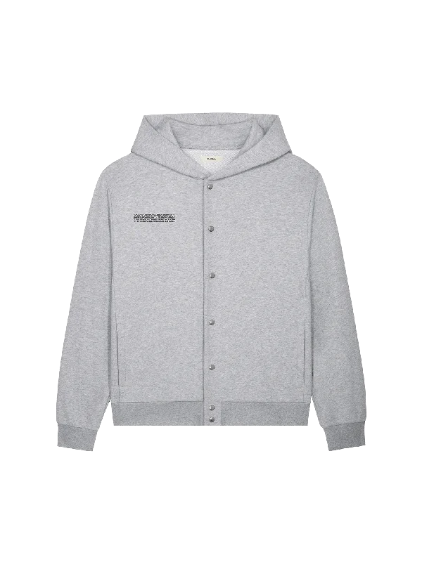 Men's Coats with Chest PocketsMens 365 Midweight Snap Button Hoodie—grey marl