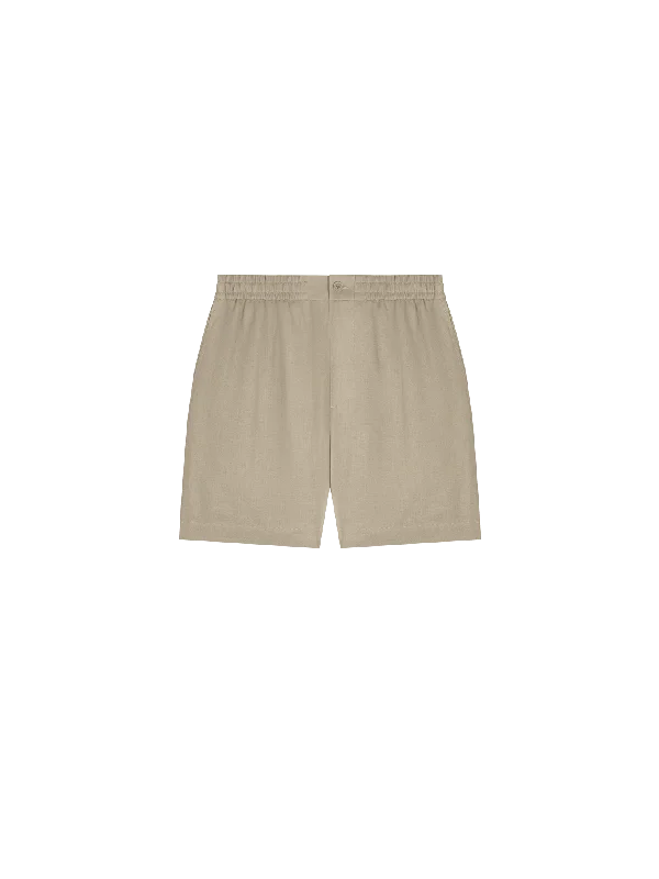 Men's Coats for Big and TallMens DNA Linen Mid Length Shorts—cliff beige