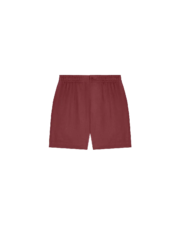 Men's Coats with Fur TrimMens DNA Linen Mid Length Shorts—garnet red