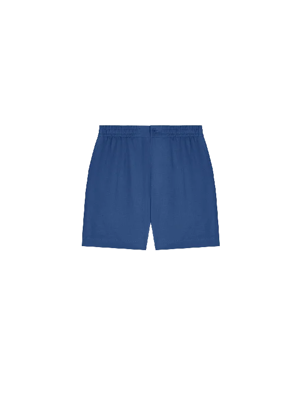 Men's Coats for WalkingMens DNA Linen Mid Length Shorts—lapis blue