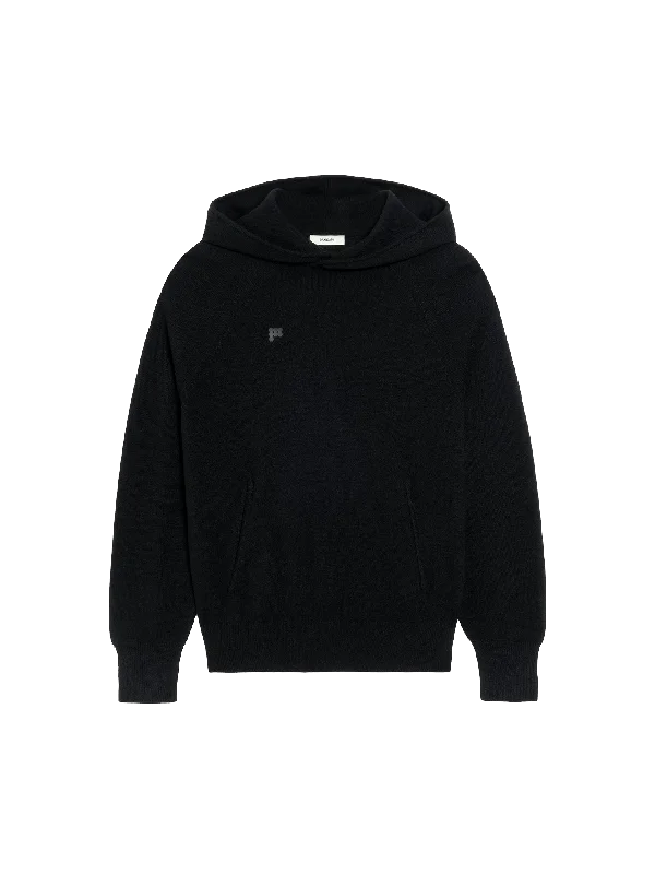 Men's Coats with Multi-Pocket DesignMens Recycled Cashmere Hoodie—black