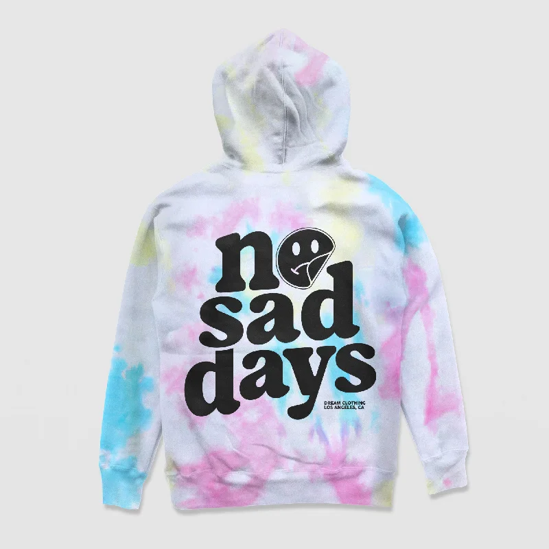 Men's Hoodies for Big and TallNo Sad Days Tie-Dye Hoodie