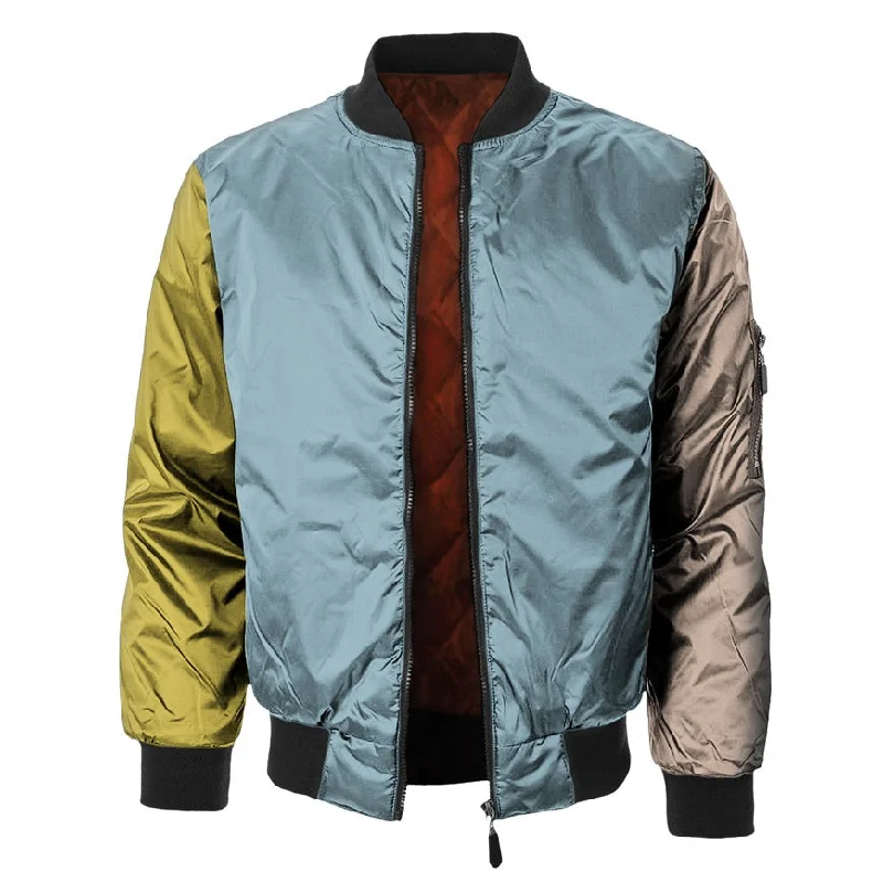 Men's Coats for Outdoor ActivitiesPastel Blue Bomber Jacket