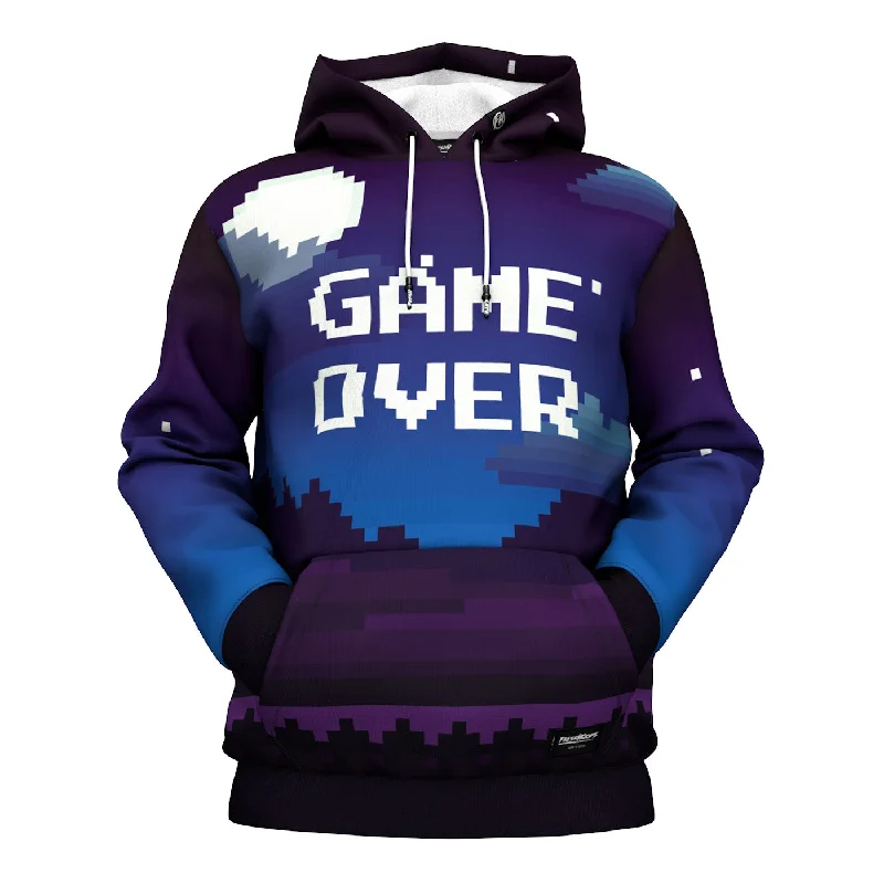 Modern Men's Tech HoodiesPixel Game Over Hoodie