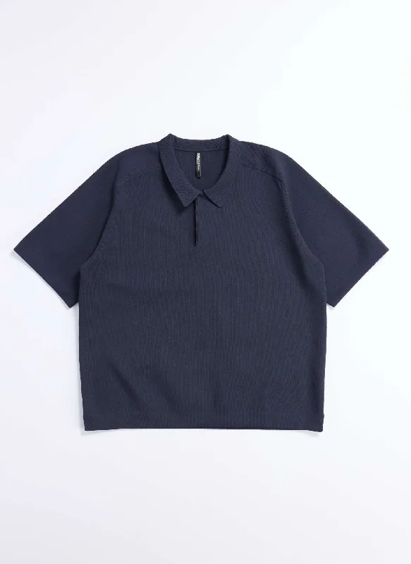 Men's Shirts with Mock NecksPolyester Business Knit Polo